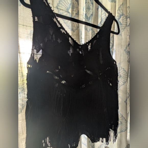 Black beaded and fringe Anthropologie top- HD in Paris - Picture 7 of 9